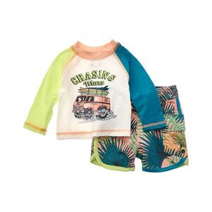 Sovereign Code Baby-Boys  2Pc Rashguard Top & Cruise Swim Trunk Set, Orange